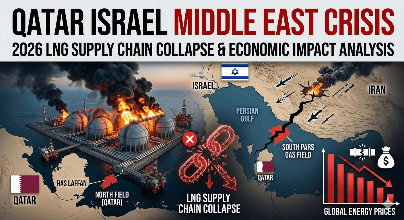 The Qatar-Israel-Iran conflict is reshaping the 2026 energy market. Analyze the Ras Laffan LNG strike, skyrocketing gas prices, and the collapse of the global supply chain.
